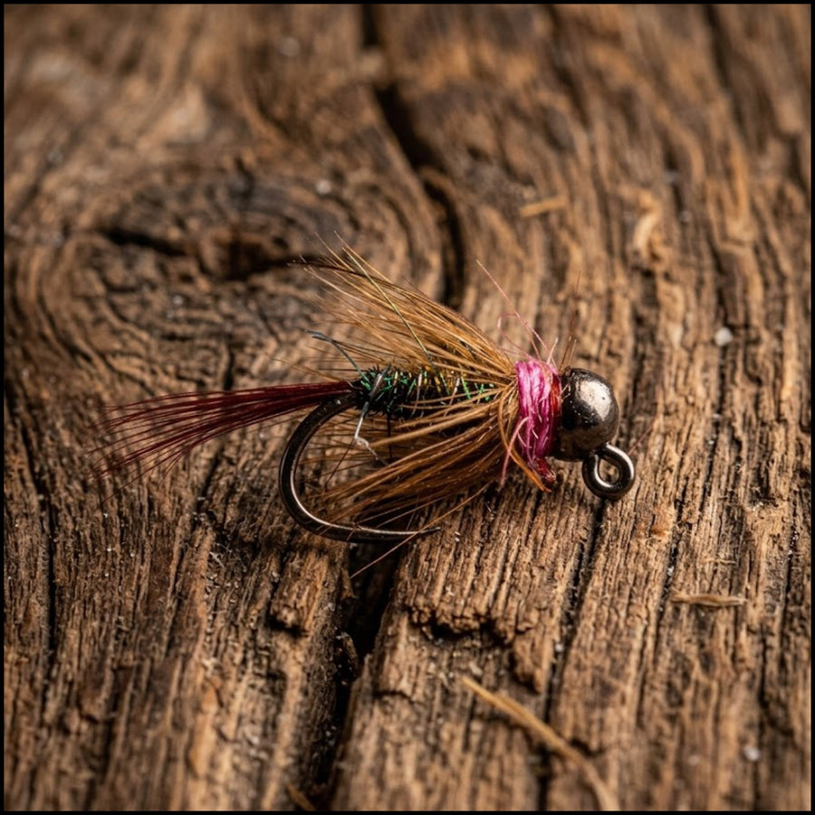 Tungsten Bead Barbless Jig Red Dart